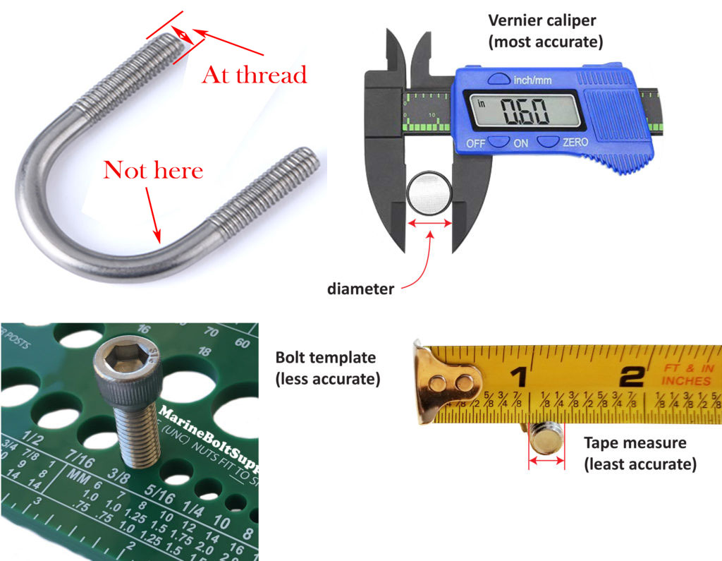 measure bolt diameter