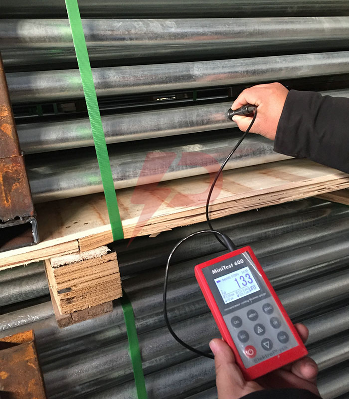 Test of the pole line hardware