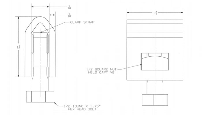 B Strand Ground Clamp drawing