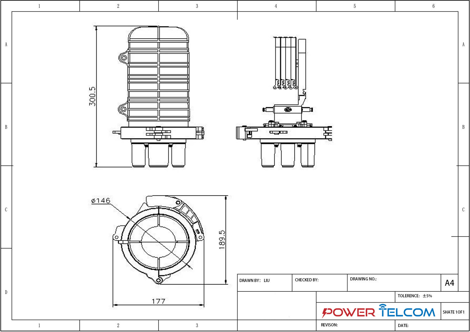 Fibre Optic Closure Drawing